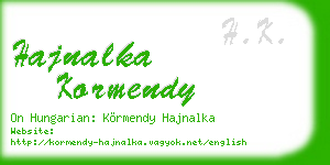 hajnalka kormendy business card